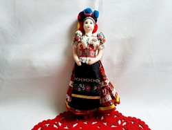 Retro Mezőkövesdi lány rongybaba kb. 28 cm 1-es