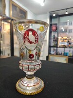 Biedermeier talpas üvegpohár