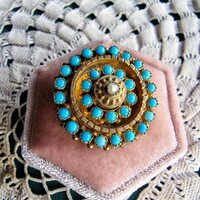 Later Victorian, 14k rose gold plated brooch and pendant