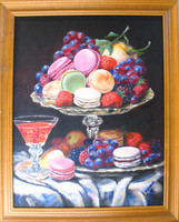 Moona: Csendélet macaronokkal EREDETI olajfestmény