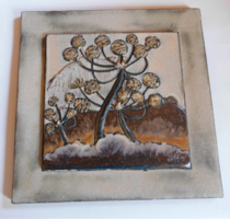 Ruscha kerámia falidísz - Ilsemarie Höbbelmann- mid century