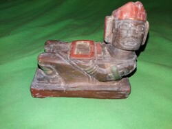 Antik MAYA birodalom - CSAK MOL SZOBOR - áldozati oltár miniatúra kőből festett a képek szerint