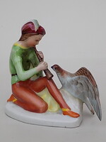 Drasche Kőbányai porcelán furulyázó fiú kézi festett 1936