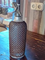1929 szódásüveg rácsos borítással" Auto Siphon sparklet patent c 1929