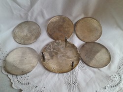 Ezüst színű  fèm pohár +üveg  alátét