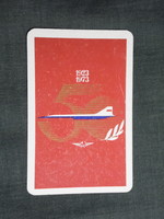 Kártyanaptár,50 éves Aeroflot Orosz légitársaság,repülőgép 1973,   (7)   -sérült-