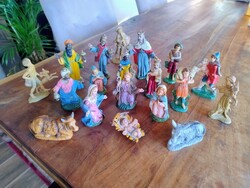 Vintage karácsonyi figurák Fontanini Italy, 19 darabos gyűjtemény