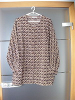 Daxon lovas, kengyel mintás selyem blúz, elegáns felső, női  50-es méret