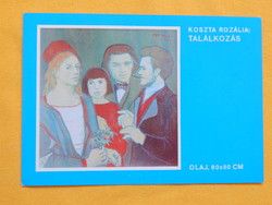 Képeslap - festmény repro  - Koszta Rozália: Találkozás