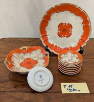 Oscar Schlegelmilch porcelán mini tányér készlet, kézi festés