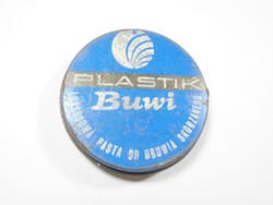 Retro Plastik Buwi cipőkrém cipőpaszta - fémdoboz pléh doboz - lengyel gyártmány