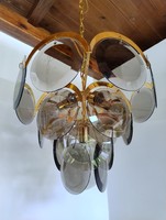 Vintage Design Orion füstüveg , arany 7 égős csillár + fali kar
