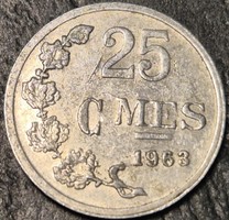 Luxemburg 25 centime, 1963.