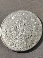 5 korona 1909 ezüst