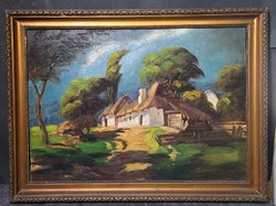 Szentmiklóssy m. Sándor: forest house (old oil painting in frame) Sándor Mudrony