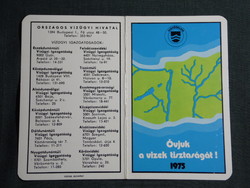 Kártyanaptár,Országos vízügyi hivatal,Budapest,grafikai,térképes, 1975,   (7)