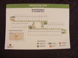 RELIKVIA  Ezüstpart Hotel SIÓFok Szallodai , Hotel 8. emeleti MENEKÜLÉSI TERV
