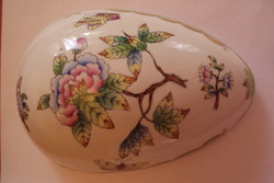 HERENDI  TOJÁS alakú,3 lábon álló,dús Viktória mintás porcelán bonbonier.