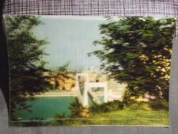 Képeslap,dimenziós,Budapest Erzsébet híd látkép,részlet,   1969-