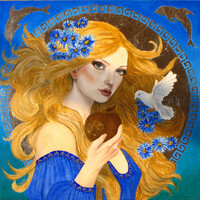 Moona: Aphrodité EREDETI olajfestmény