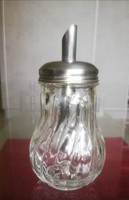 Retro stílusú üveg cukorszóró fém adagolóval – 210 ml (Hibátlan)