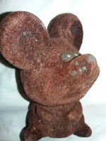 VINTAGE SZIVACS MIKROBÁRSONY BEVONATÚ barna egér figura 18 cm a képek szerint