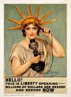 Vintage amerikai poszter modern reprintje 55*40 cm Hello! Liberty is speaking plakát kép dekor