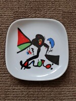 Kistányér, porcelán kistányér, absztrakt mintás kistányér, Joao Miro kistányér, kézzel festett