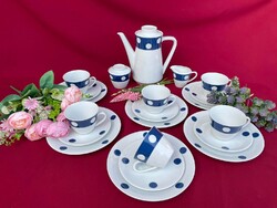 Gyönyörű német Seltmann Weiden Bavaria teáskészlet pöttyös csésze kanna cukortartó pettyes