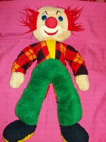 Régi rongy és textíl üvegszemű bohóc baba figura 55 cm szép állapotban a képek szerint