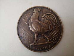 RAYMOND DELAMARRE (1890-1986) - BRONZ EMLÉKÉREM - KAKAS