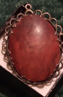 Antik ezüst medál/rodokrozit