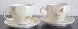 Lüsztermázas Kahla irizáló porcelán teás/cappuccino csésze szett