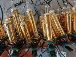 40 izzós arany színű lecsorgó gyertyás karácsonyi égősor fényfűzér