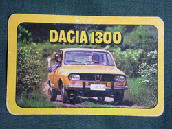 Kártyanaptár,Merkur autókereskedelmi vállalat,Dacia 1300 autó,1976,   (7)  -sérült-