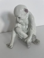 Porcelán XIX. sz. porcelán majom, sérült