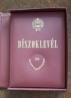 Díszoklevél Aranyoklevél 50 év  Szeged József Attila Tudomány Egyetem 1989