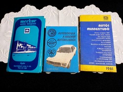 3 db régi Magyar Autóklub és Merkur könyv és kiadvány