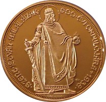 Magyar aranyóriások sorozat - Szent István 100 pengő 1938 UV