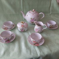 PBR ( petite bouquet rose)  rózsamintás Herendi porcelán teás készlet
