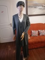 Szebbnél szebbek molett nálam elegáns alkalmi szett nadrágkosztüm ezüst lurex 44 46