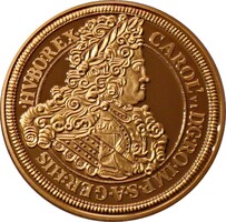 Magyar aranyóriások sorozat - III. Károly 10 aranydukát 1713 UV