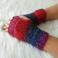 Nazko - kötött kézmelegítő (S-M) / Puha, elegáns, rövid kötött kézmelegítő / ujjatlan kesztyű