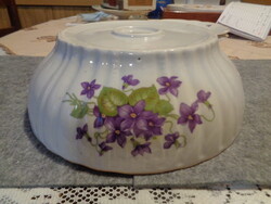 Zsolnay ibolyás tál , lüszteres perem , 24,5 cm , pajzspecsétes , szép állapot