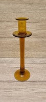 Amber-colored glass candle holder