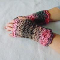Kisii- kézmelegítő (S-M) / Puha, elegáns, horgolt csipkemintás kézmelegítő / ujjatlan kesztyű