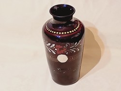 HMVH HMV kerámia váza majolika 23x12cm retro népi mintás