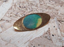 Retro aranyozott szövet betétes bross