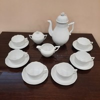 Fehér Herendi porcelán teáskészlet, teás készlet
