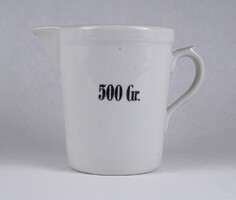 1T677 Régi gyógyszertári Zsolnay porcelán mérőedény kancsó 500 GR